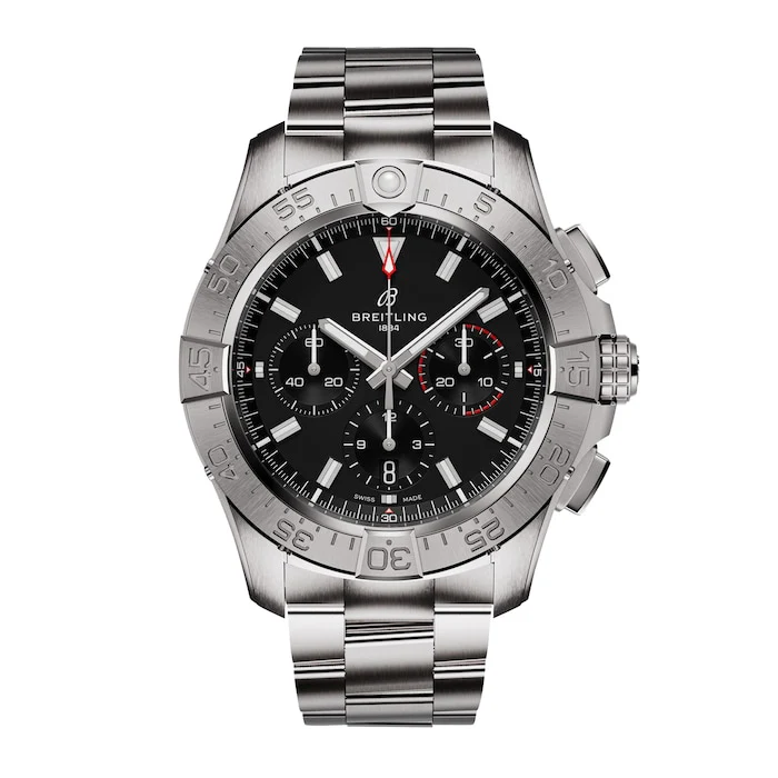 Breitling Automatic 44mm Men’s Watch with Black Material Dial, Stainless Steel Case & Bracelet, 300m Water Resistant / AB0147101B1A1