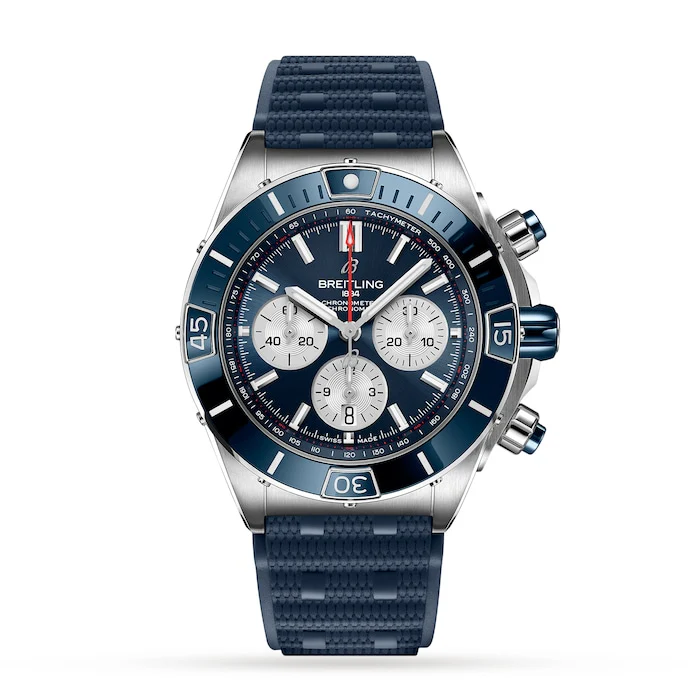 Breitling Automatic 44mm Men’s Watch with Blue Material Dial, Stainless Steel Case, 200m Water Resistant / AB0136161C1S1