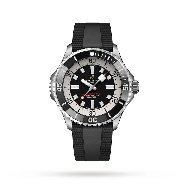 Breitling Automatic 46mm Men’s Watch with Black Material Dial, Stainless Steel Case, 300m Water Resistant / A17378211B1S1
