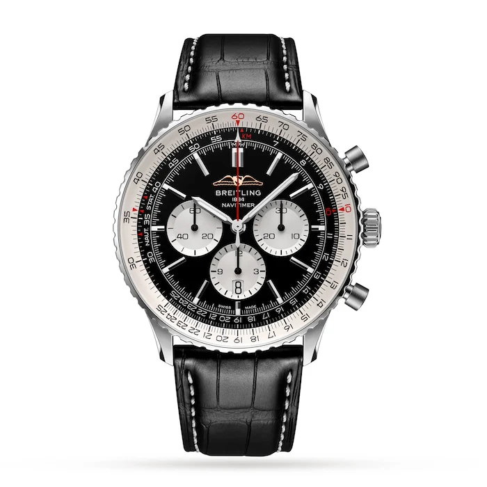 Breitling Automatic 46mm Men’s Watch with Black Material Dial, Stainless Steel Case, 30m Water Resistant / AB0137211B1P1