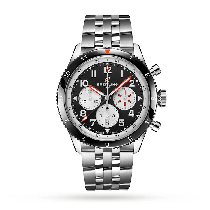 Breitling Automatic 46mm Men’s Watch with Black Material Dial, Stainless Steel Case & Bracelet, 100m Water Resistant / YB04451A1B1A1