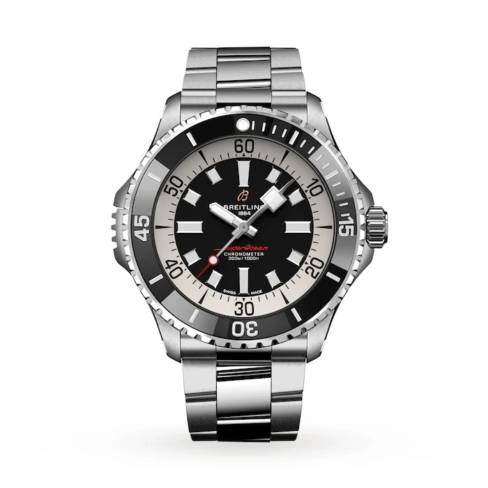 Breitling Automatic 46mm Men’s Watch with Black Material Dial, Stainless Steel Case & Bracelet, 300m Water Resistant / A17378211B1A1