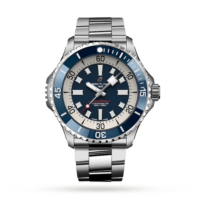 Breitling Automatic 46mm Men’s Watch with Blue Material Dial, Stainless Steel Case & Bracelet, 300m Water Resistant / A17378E71C1A1