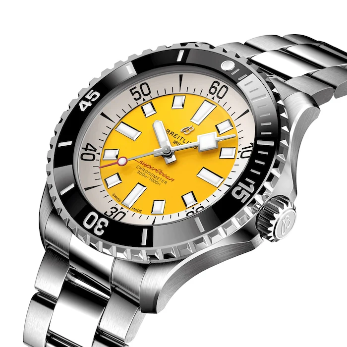 Breitling Automatic 46mm Men’s Watch with Yellow Material Dial, Stainless Steel Case & Bracelet, 300m Water Resistant / A173781A1I1A1 - Image 2