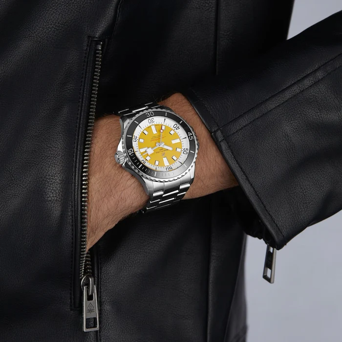 Breitling Automatic 46mm Men’s Watch with Yellow Material Dial, Stainless Steel Case & Bracelet, 300m Water Resistant / A173781A1I1A1 - Image 3