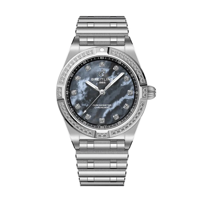 Breitling Chronomat 28mm Ladies Watch Black Mother Of Pearl Luxury Watch Swiss Made High Precision Movement A72310531G1A1