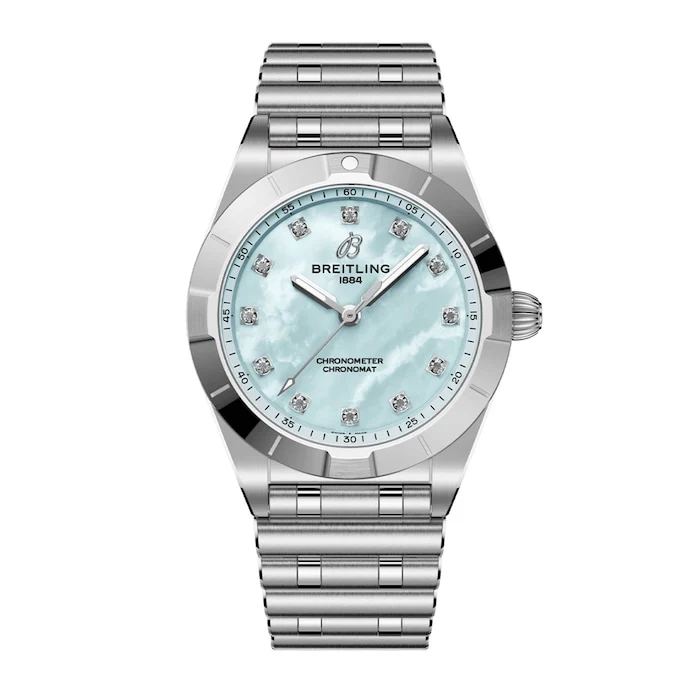 Breitling Chronomat 28mm Ladies Watch Blue Mother Of Pearl Luxury Watch Swiss Made High Precision Movement A72310101C1A1