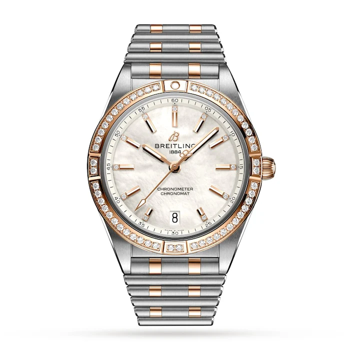 Breitling Chronomat Automatic 36 Stainless Steel & 18k Red Gold (Gem-set) - Mother of Pearl Watch U10380591A2U1