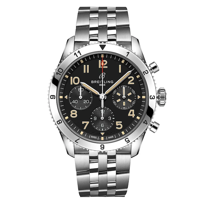 Breitling Classic AVI Chronograph 42 P-51 Mustang Stainless Steel Luxury Watch A233803A1B1A1