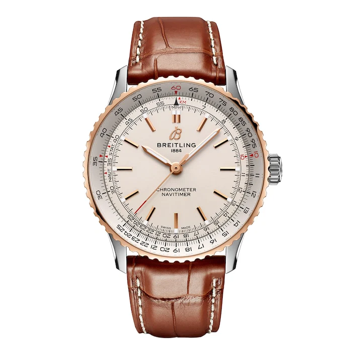 Breitling Elegance Automatic 41mm Men’s Watch with Silver Material Dial, Stainless Steel Case, 30m Water Resistant / U17329F41G1P1