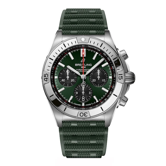 Breitling Elegance Automatic 42mm Men’s Watch with Green Material Dial, Stainless Steel Case, 200m Water Resistant / AB0134101L2S1