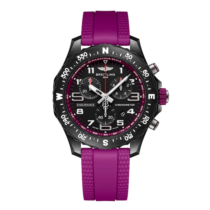 Breitling Endurance Pro 38mm Unisex Watch Purple Rubber Luxury Watch Swiss Made High Precision Movement X83310F61B1S1
