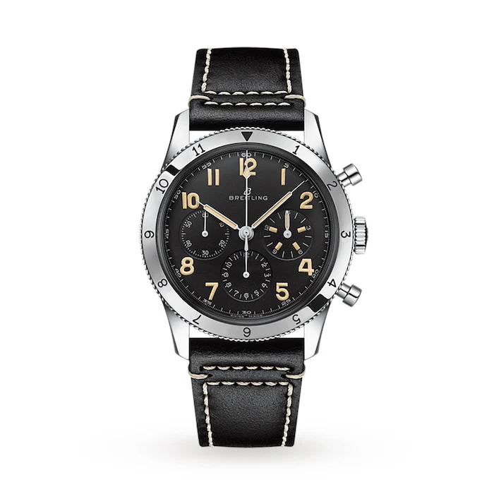 Breitling Hand-Wound 41mm Men’s Watch with Black Material Dial, Stainless Steel Case, 30m Water Resistant / AB0920131B1X1