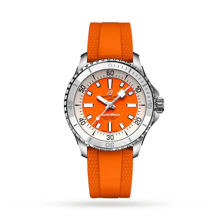 Breitling Heritage Automatic 36mm Men’s Watch with Orange Material Dial, Stainless Steel Case, 300m Water Resistant / A17377211O1S1