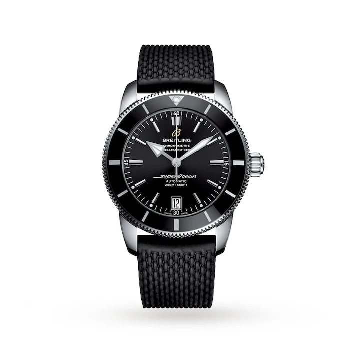 Breitling Heritage Automatic 42mm Men’s Watch with Black Material Dial, Stainless Steel Case, 200m Water Resistant / AB2010121B1S1