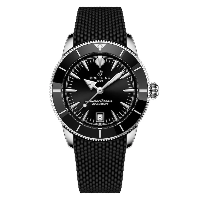 Breitling Heritage Automatic 42mm Men’s Watch with Black Material Dial, Stainless Steel Case, 200m Water Resistant / AB3111241B1S1