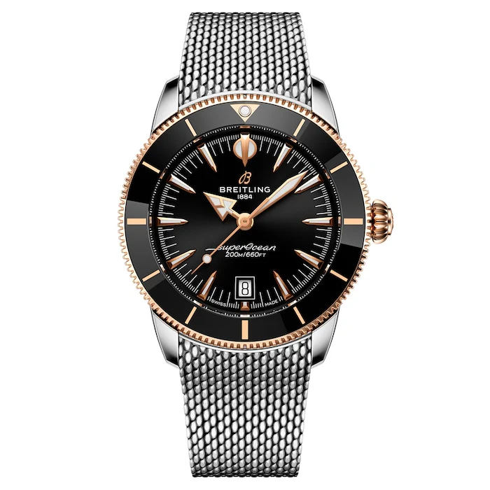 Breitling Heritage Automatic 42mm Men’s Watch with Black Material Dial, Stainless Steel Case & Bracelet, 200m Water Resistant / UB3111241B1A1