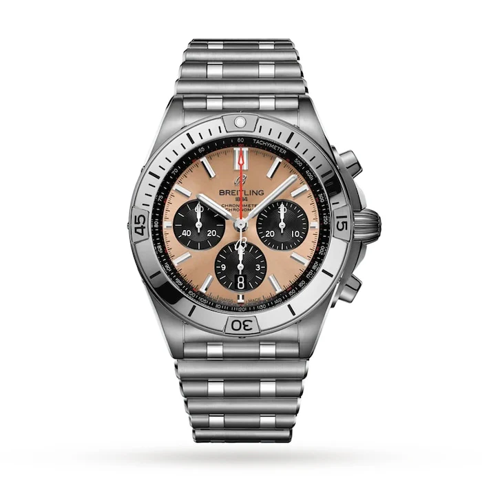 Breitling Heritage Automatic 42mm Men’s Watch with Gold Material Dial, Stainless Steel Case & Bracelet, 200m Water Resistant / AB0134101K1A1