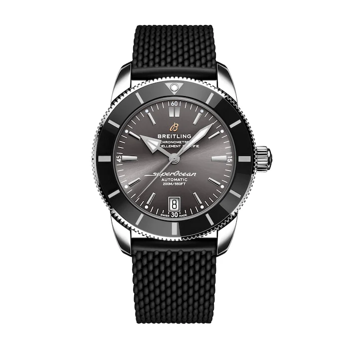 Breitling Heritage Automatic 42mm Men’s Watch with Grey Material Dial, Stainless Steel Case, 200m Water Resistant / AB20102B1B1S1