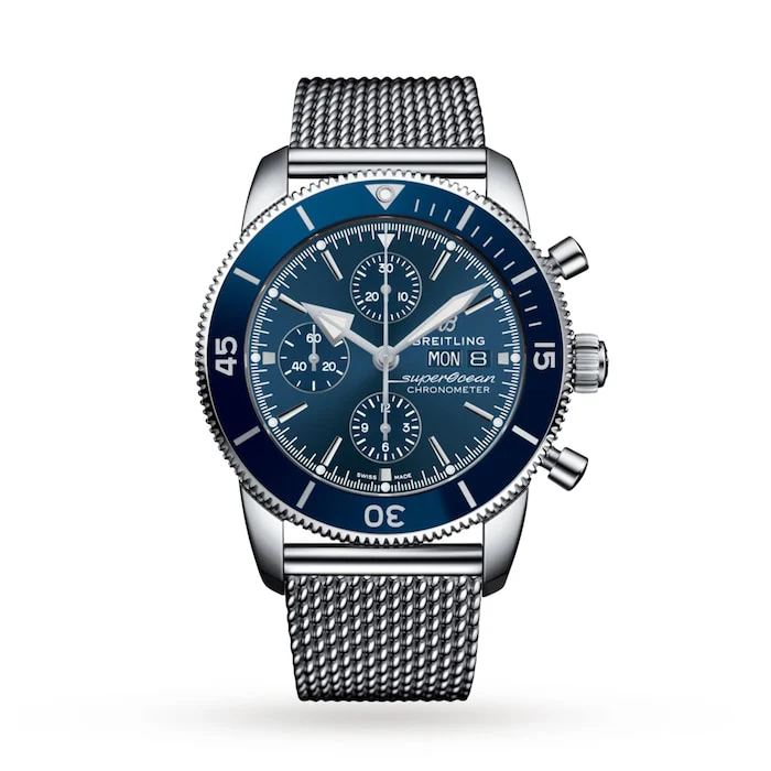 Breitling Heritage Automatic 44mm Men’s Watch with Blue Material Dial, Stainless Steel Case & Bracelet, 200m Water Resistant / A13313161C1A1