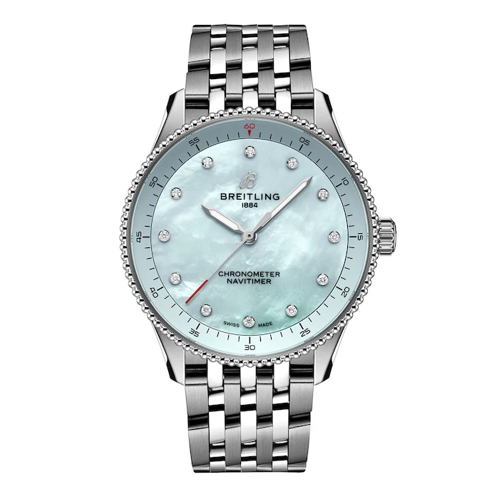 Breitling Navitimer 32mm Ladies Watch Blue Mother Of Pearl Luxury Watch Swiss Made High Precision Movement A77320171C1A1