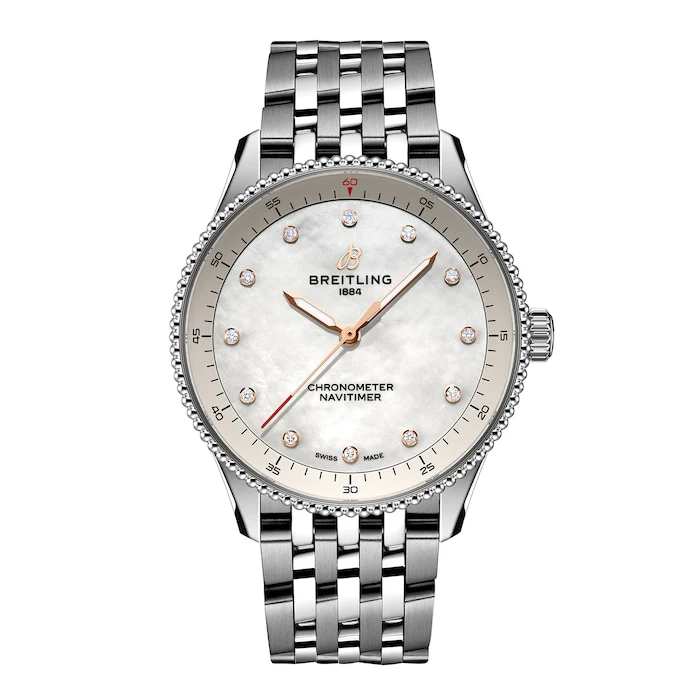 Breitling Navitimer 32mm Ladies Watch White Mother Of Pearl Luxury Watch Swiss Made High Precision Movement A77320E61A2A1