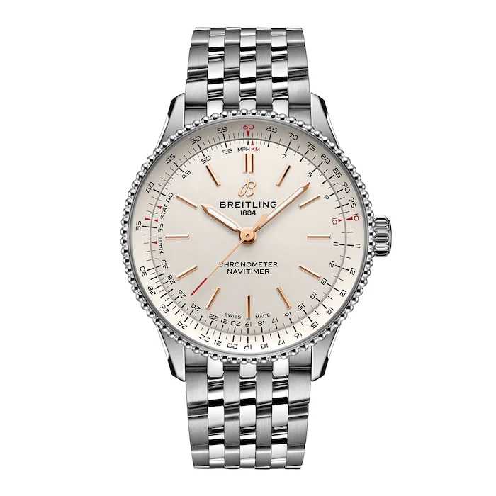 Breitling Navitimer 36mm Ladies Watch Silver Luxury Watch Swiss Made High Precision Movement A17327211G1A1
