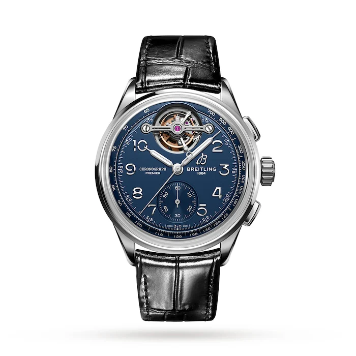 Breitling Premier Automatic 42mm Men’s Watch with Blue Material Dial, Platinum Case, 100m Water Resistant / LB2120171C1P1