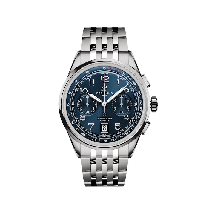 Breitling Premier Automatic 42mm Men’s Watch with Blue Material Dial, Stainless Steel Case & Bracelet, 100m Water Resistant / AB0145171C1A1