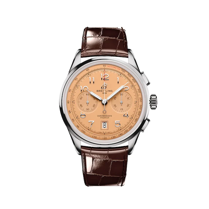 Breitling Premier Automatic 42mm Men’s Watch with Copper Material Dial, Stainless Steel Case, 100m Water Resistant / AB0145331K1P1