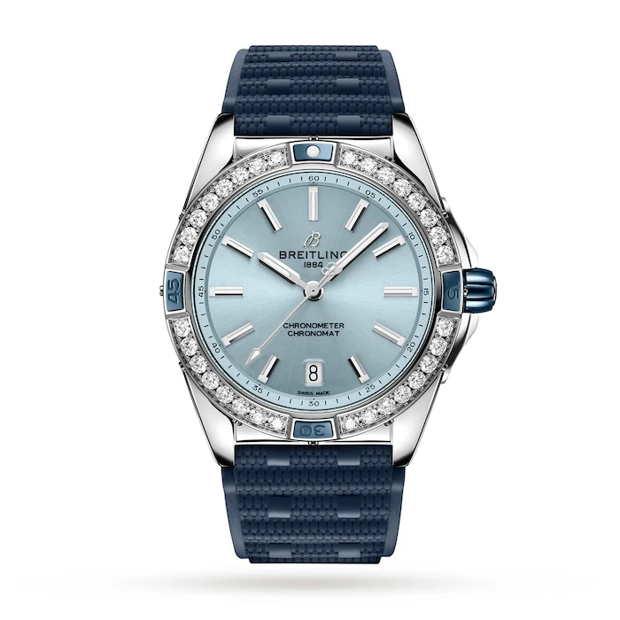 Breitling Super Chronomat Automatic 38 Blue Rubber Strap Watch Luxury Watch Swiss Made  A17356531C1S1