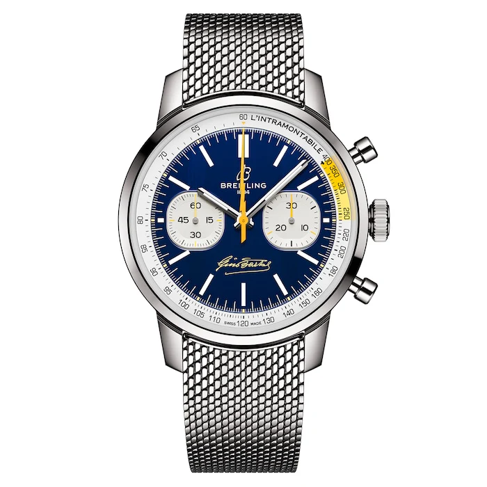 Breitling Top Time B01 Gino Bartali 41mm Mens Watch Stainless Steel Luxury Watch Swiss Made Highâ Precision Movement Sapphire Crystal Stainless Steel Case AB01767A1C1A1