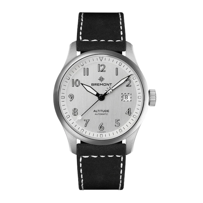 Bremont Automatic 39mm Men’s Watch with Silver Material Dial, Stainless Steel Case, 100m Water Resistant / ALT39-DT-SS-SI-L-S