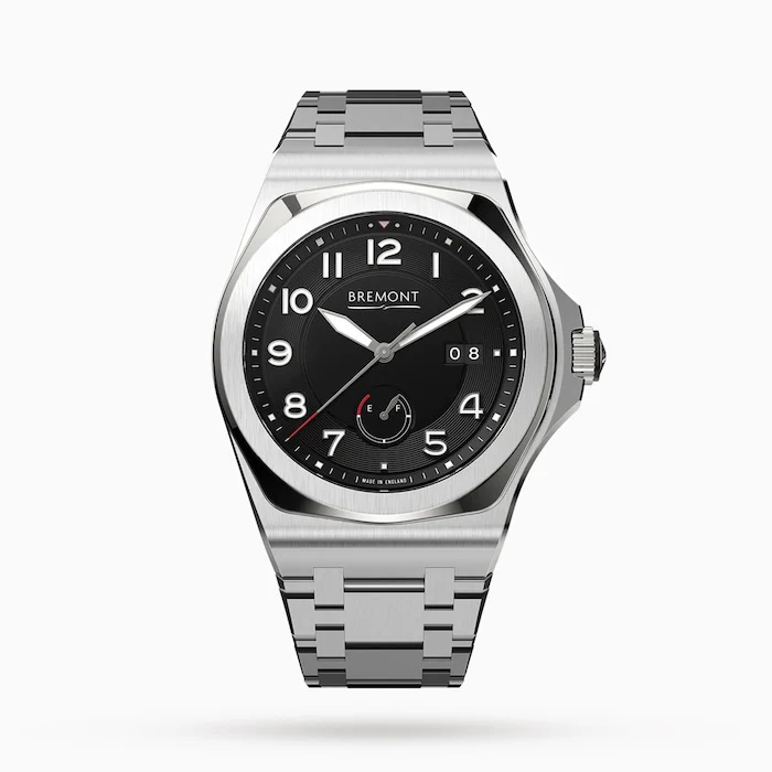 Bremont Automatic 40mm Men’s Watch with Black Material Dial, Stainless Steel Case & Bracelet, 100m Water Resistant / SUPERNOVA-PI-N-B