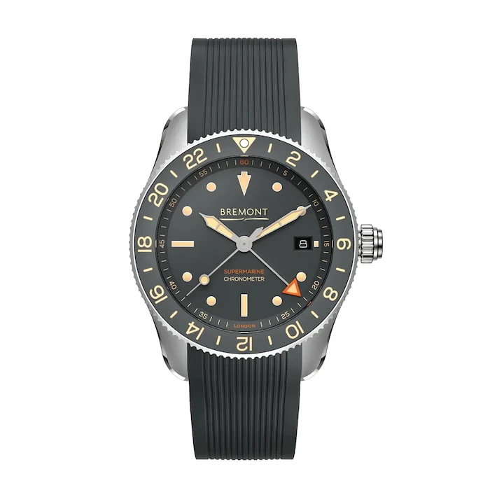 Bremont Automatic 40mm Men’s Watch with Grey Material Dial, Stainless Steel Case, 300m Water Resistant / S302-GR-R-S