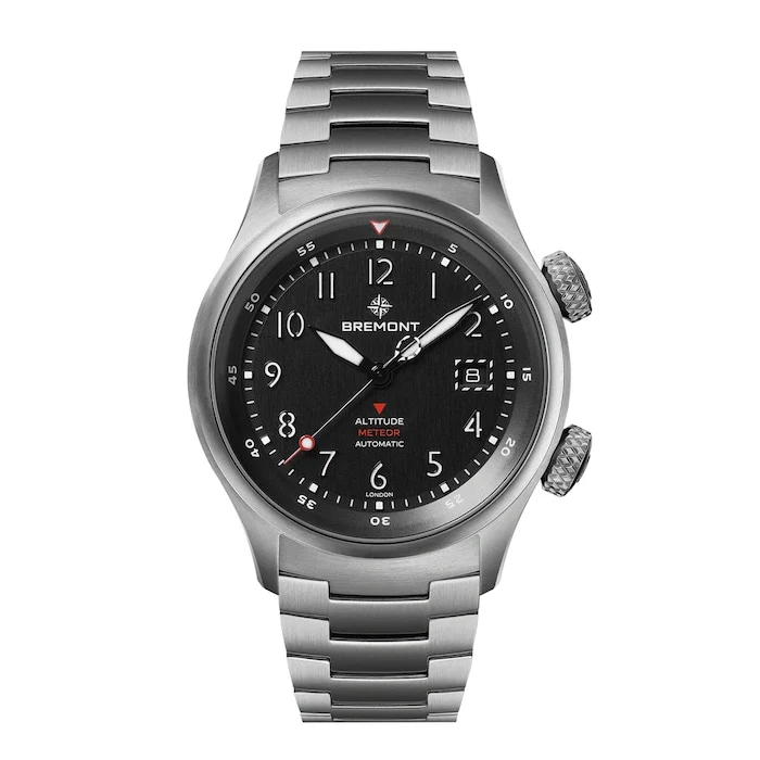 Bremont Automatic 42mm Men’s Watch with Black Material Dial, Titanium Case, 100m Water Resistant / ALT42-MT-TI-BKBK-B