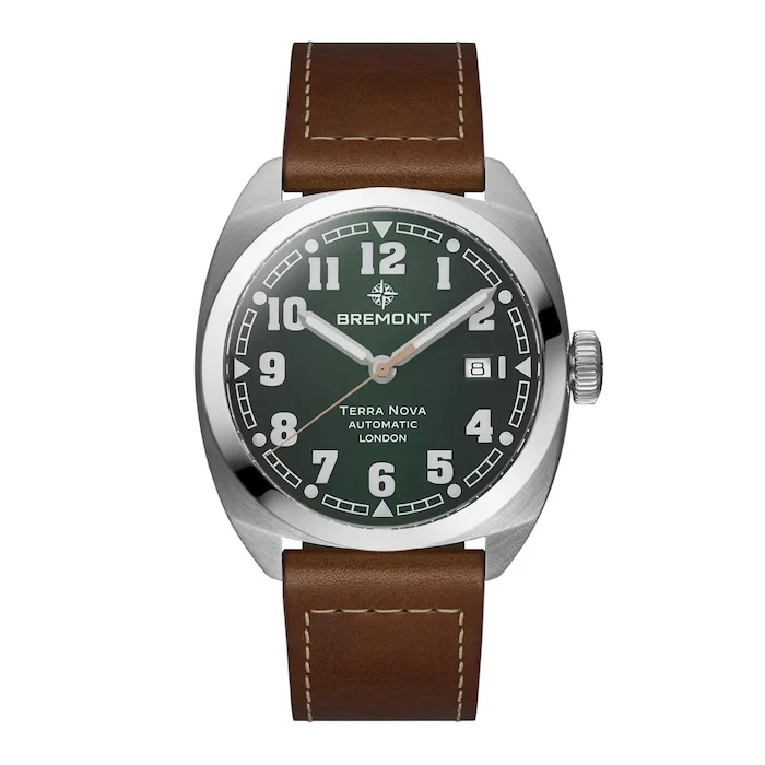 Bremont Elegance Automatic Men’s Watch with Green Material Dial, Stainless Steel Case, 100m Water Resistant / TN40-DT-SS-GN-L-S