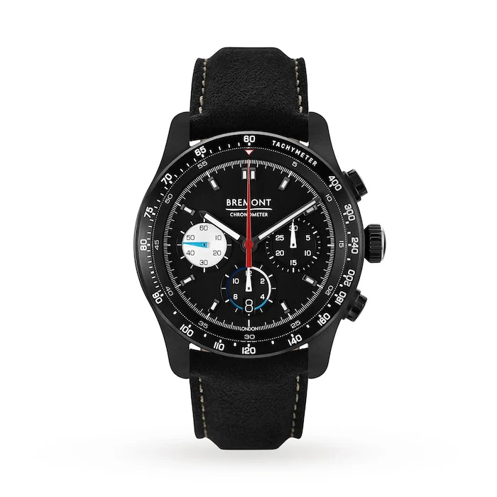 Bremont Heritage Automatic 43mm Men’s Watch with Black Material Dial, Stainless Steel Case, 100m Water Resistant / WR-45-R-S