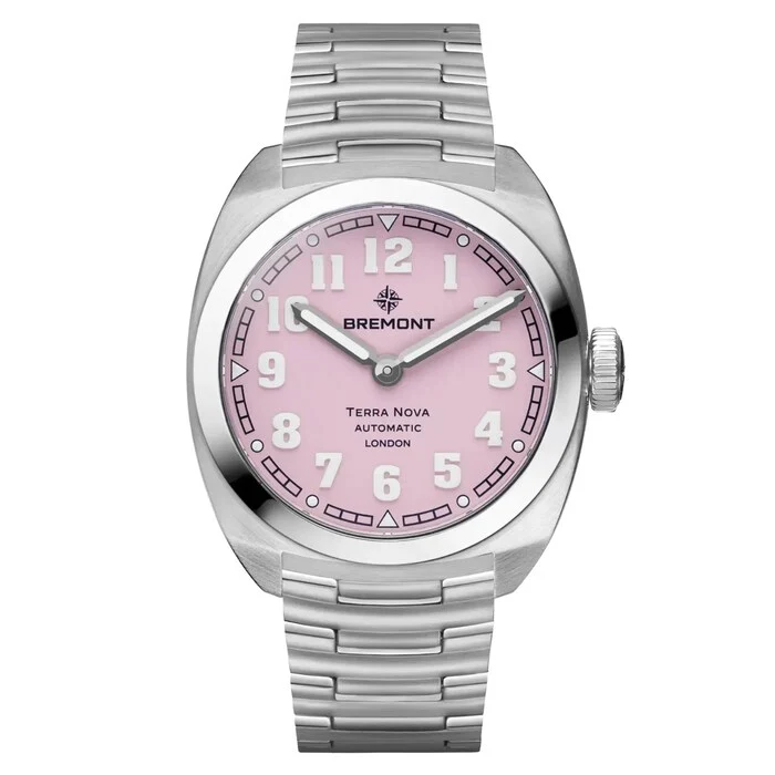 Bremont Terra Nova 38 Pink Stainless Steel Luxury Watch Luxury Watch Swiss Made High Precision Movement TN38-ND-SS-PK-B