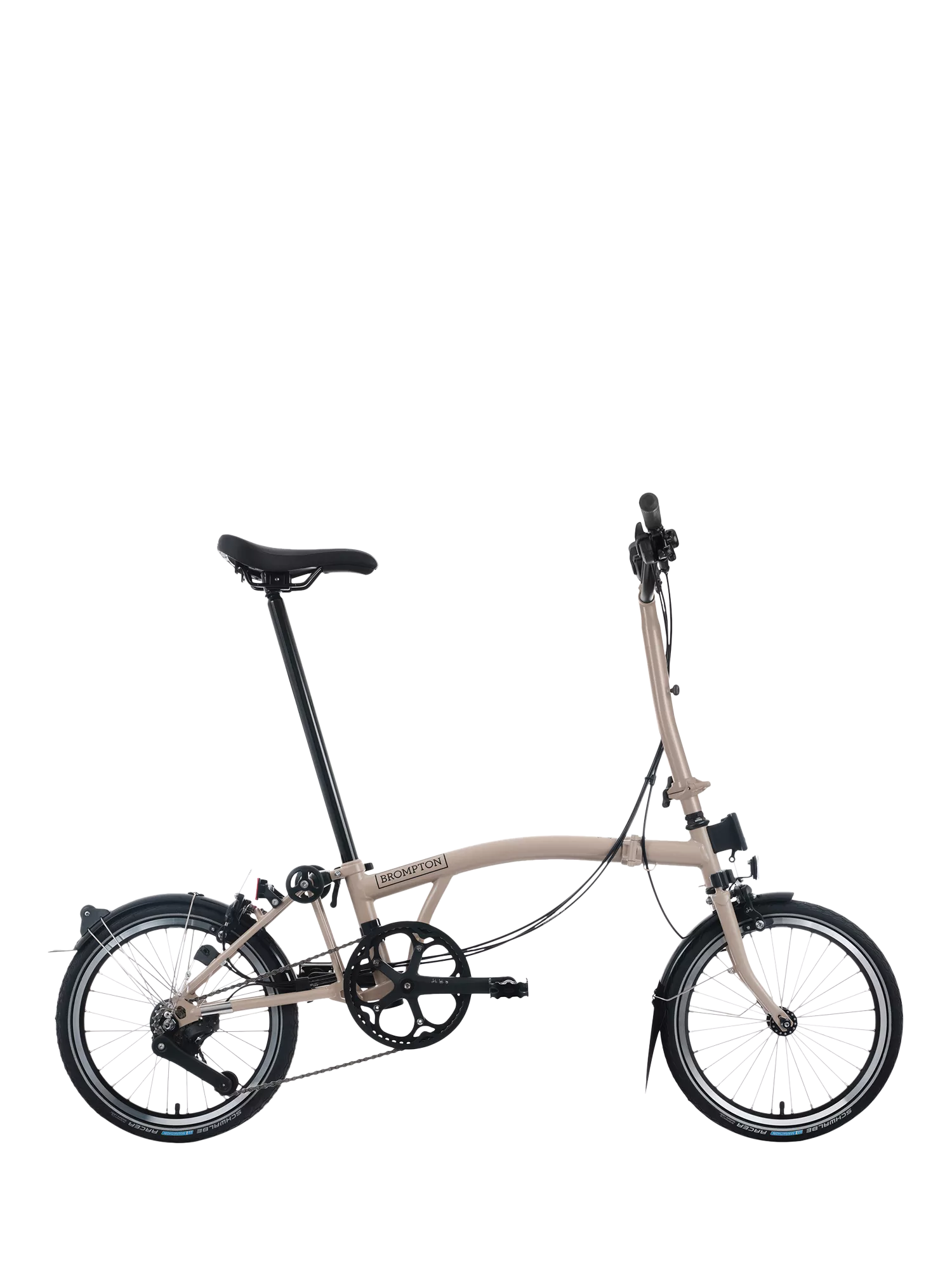 Brompton C Line 12-Speed High Handlebar Folding Bike, Dune Sand