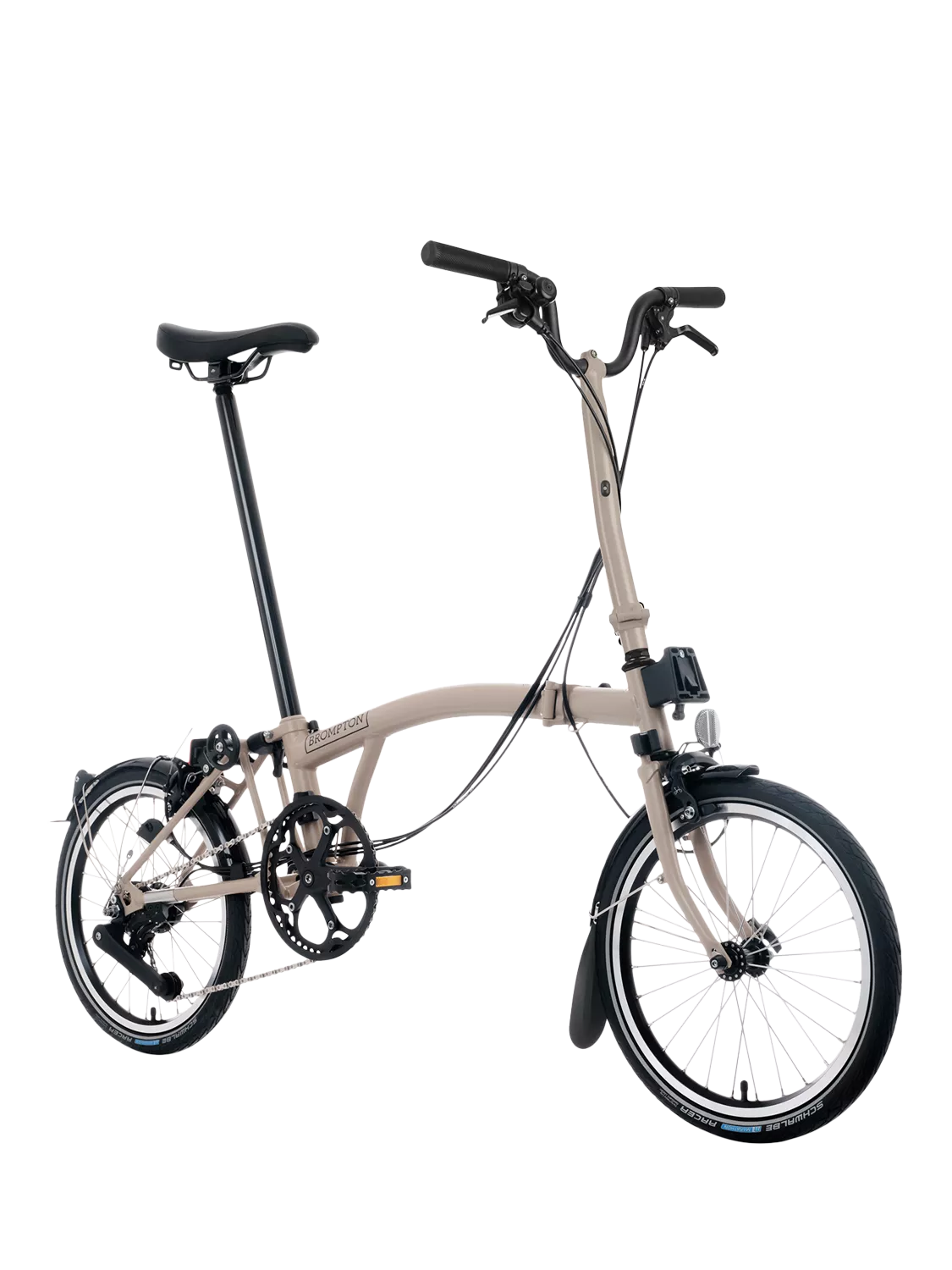 Brompton C Line 12-Speed High Handlebar Folding Bike, Dune Sand - Image 2