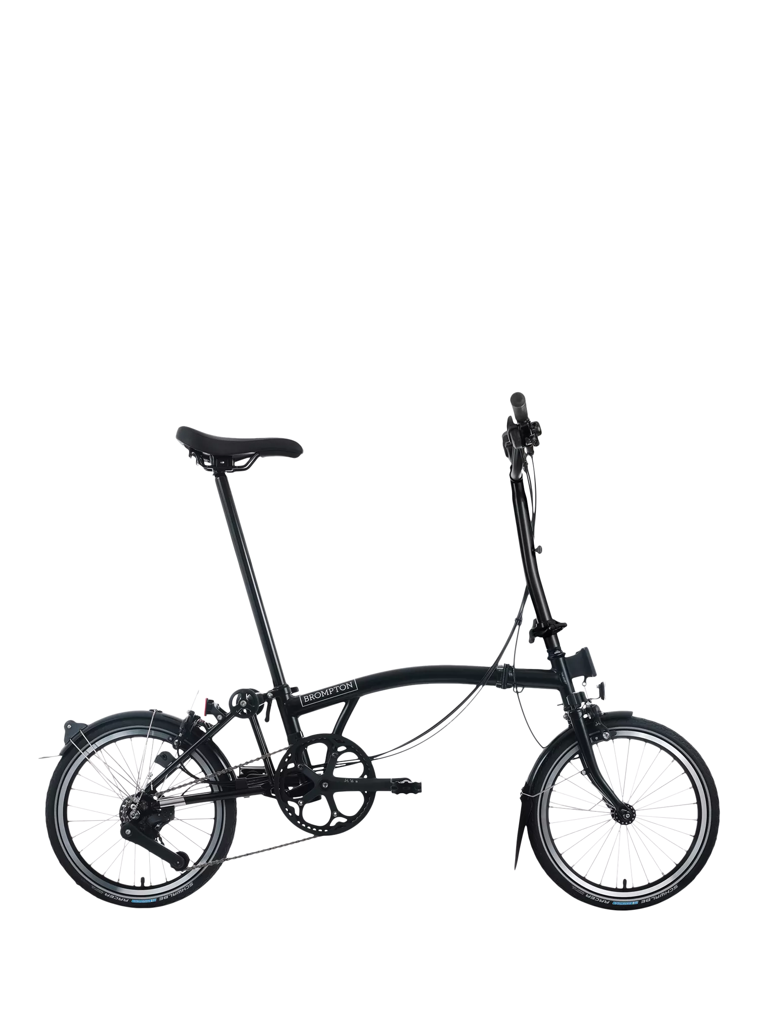 Brompton C Line 12-Speed High Handlebar Folding Bike, Matt Black