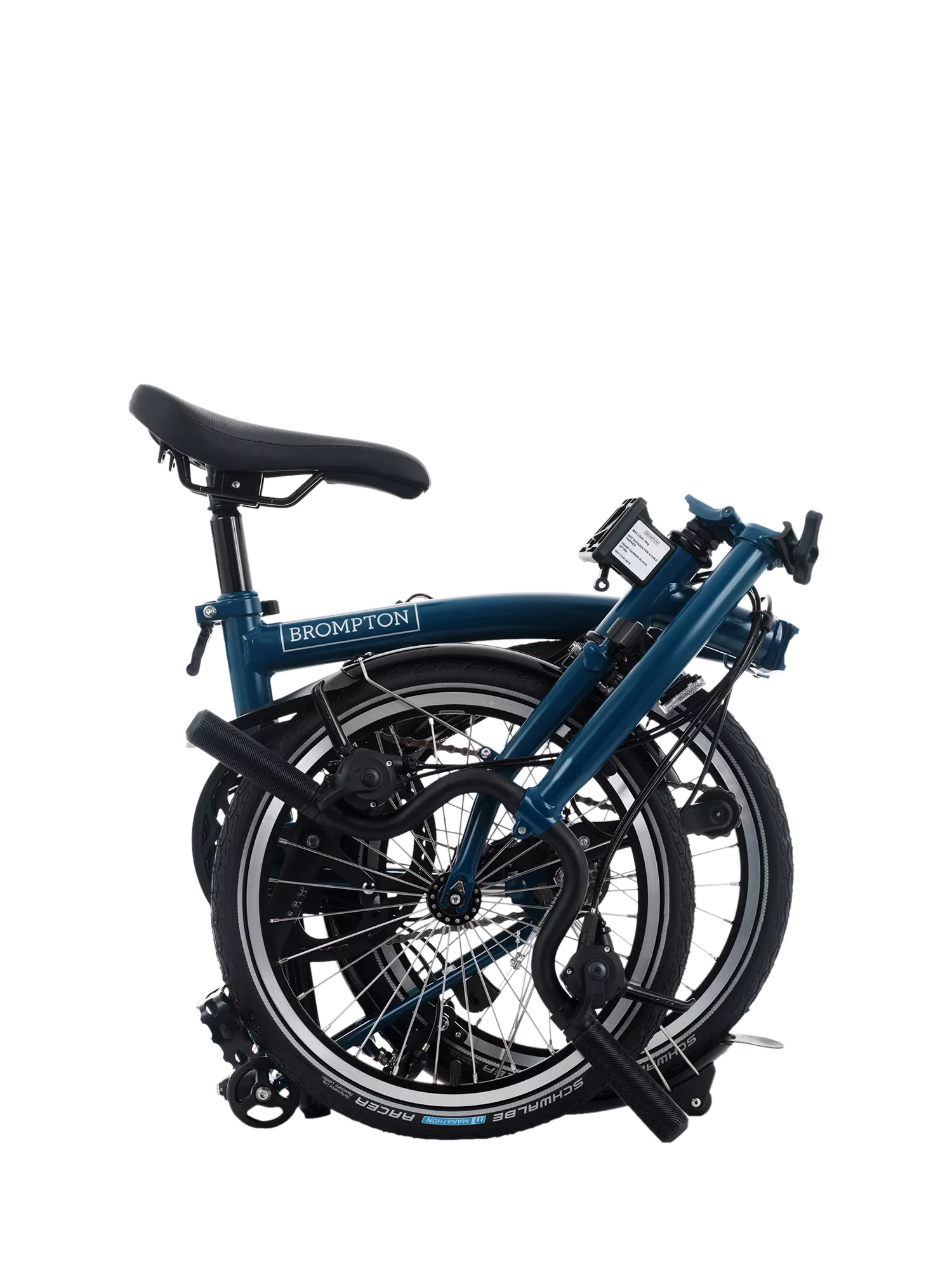 Brompton C Line 12-Speed Mid Handlebar Folding, Ocean Blue - Image 4
