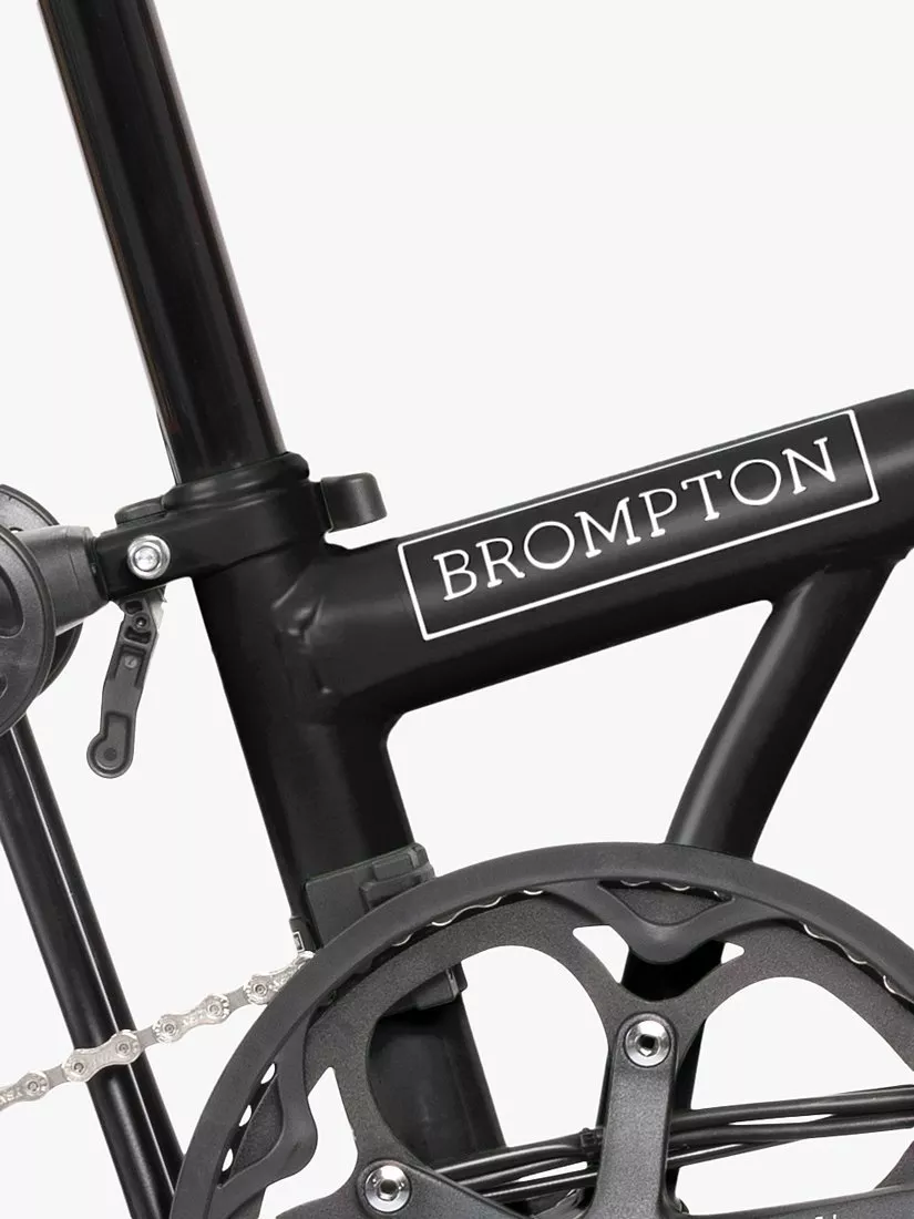 Brompton Electric C Line Urban Mid Handlebar Folding Bike, Matt Black - Image 5