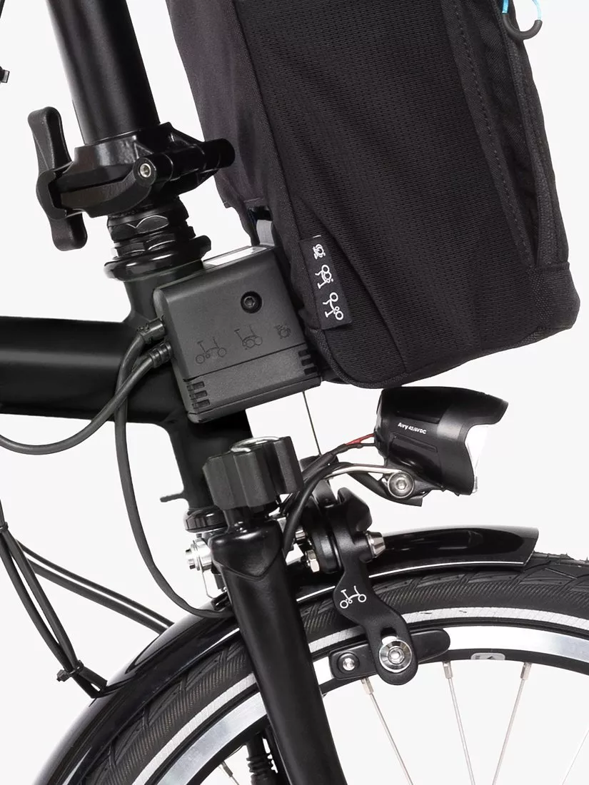 Brompton Electric C Line Urban Mid Handlebar Folding Bike, Matt Black - Image 7