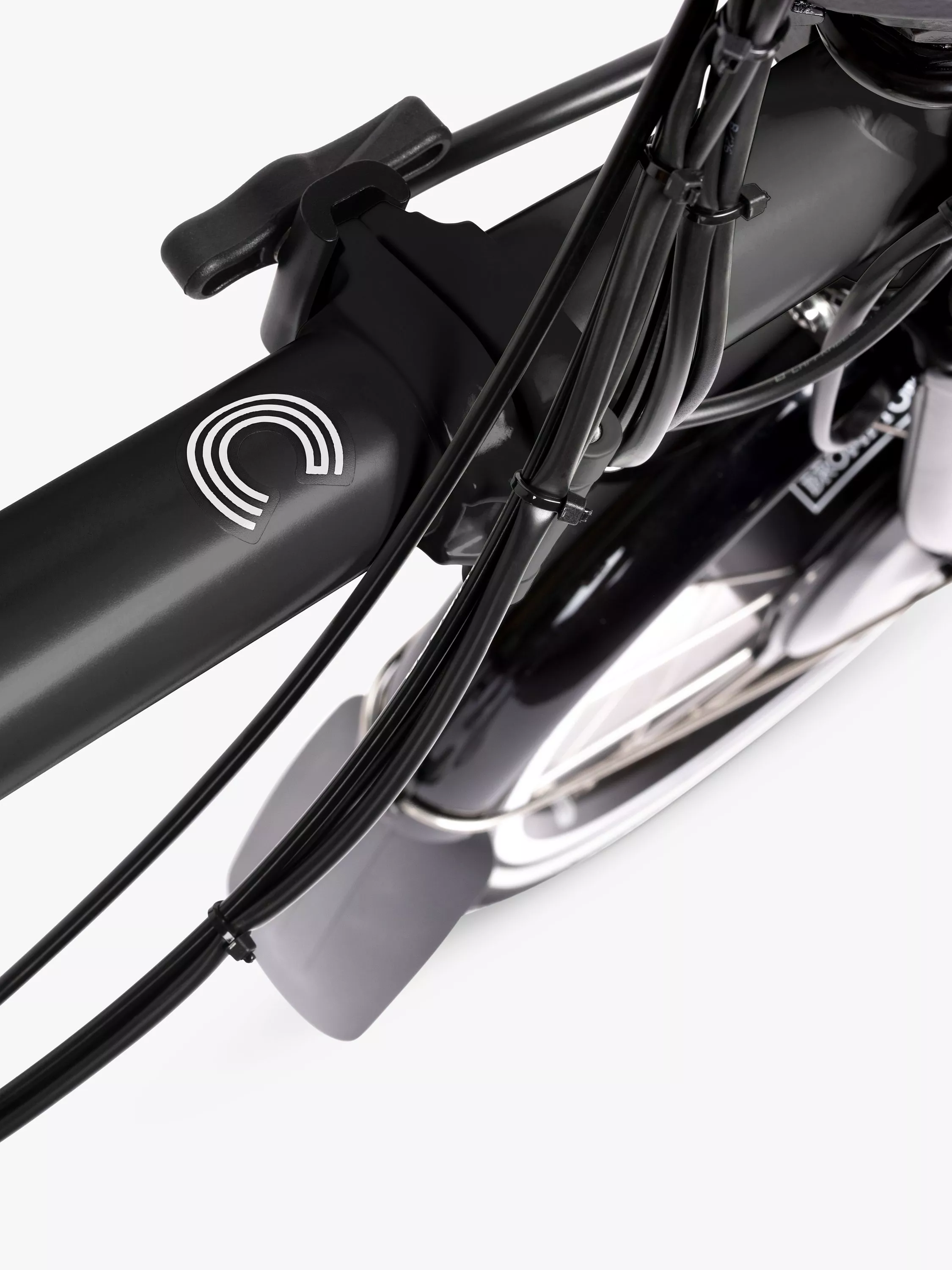 Brompton Electric C Line Urban Mid Handlebar Folding Bike, Matt Black - Image 8