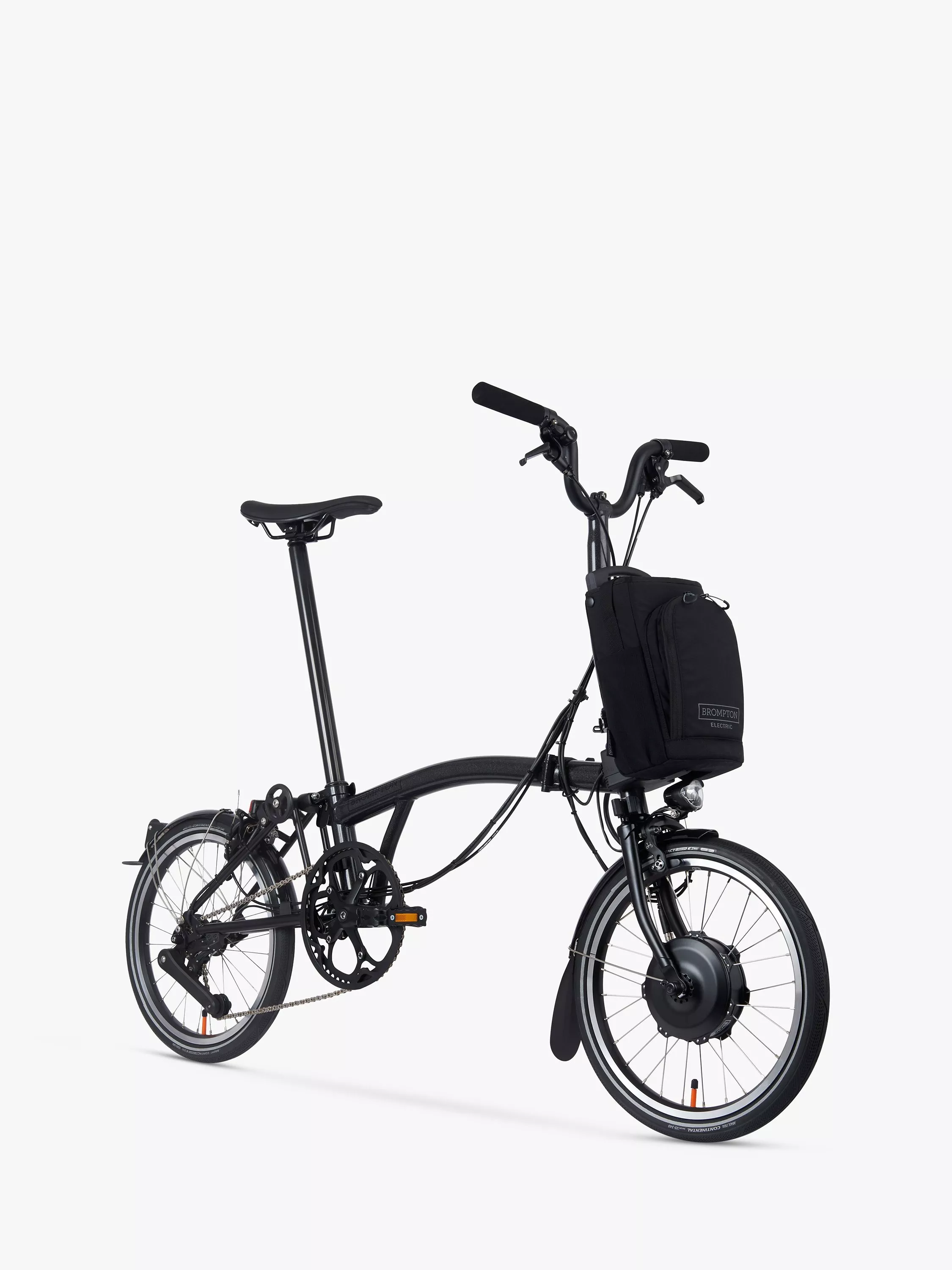 Brompton Electric P Line Urban Mid Handlebar Folding Bike, Midnight Black - Image 2