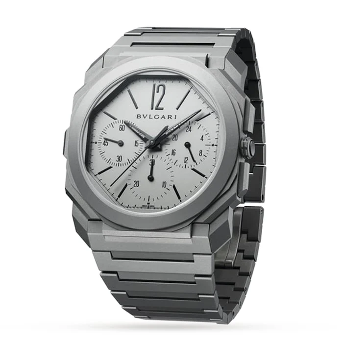 Bvlgari Automatic 30mm Men’s Watch with Grey Material Dial, Titanium Case, 30m Water Resistant / 103068