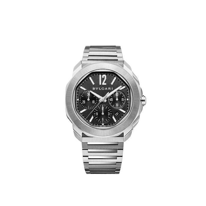 Bvlgari Automatic 41mm Men’s Watch with Black Material Dial, Stainless Steel Case & Bracelet, 100m Water Resistant / 103471
