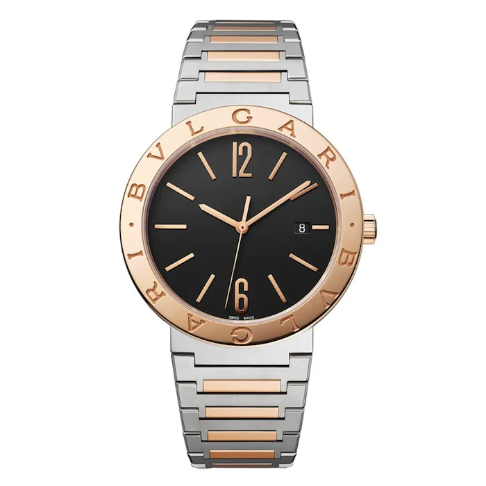 Bvlgari Automatic 41mm Men’s Watch with Black Material Dial, Stainless Steel Case & Bracelet, 50m Water Resistant / 102930